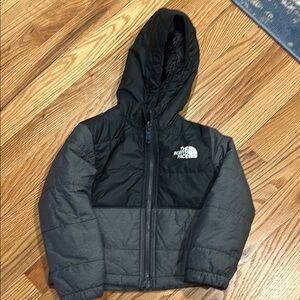 The North Face Black and Gray Puffer Jacket with Hood